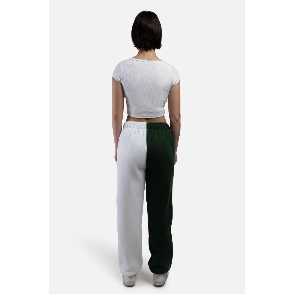 Sweatpants half best sale white half black